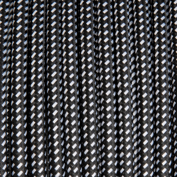 CABO ELÉTRICO REVESTIDO ALGODÃO - 3D PRETO E BRANCO - 150 CM